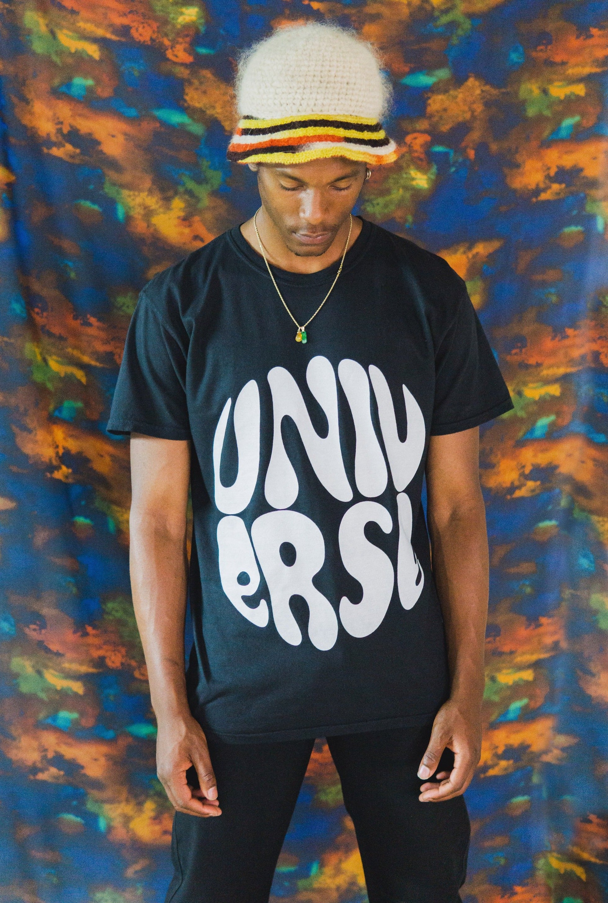 A Universe Logo Tee in Black